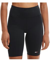 Tommy Hilfiger High Waisted Fitted Running Shorts - Black