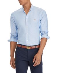 Polo Ralph Lauren Slim Fit Oxford Overhemd - Blauw