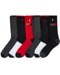 Polo Ralph Lauren Crew Sock 6 Pack Fashion Socks - Rood