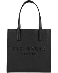 Ted Baker Seacon - borsetta icona nera con motivo crosshatch - Nero