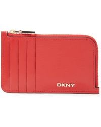 DKNY Bryant Zip Card Holder Card Holder - Rot