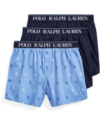 Polo Ralph Lauren Elastic Boxer 3 Pack Boxershorts - Blauw