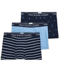 Polo Ralph Lauren Classic Stretch Cotton Trunk 3-pack Boxer Shorts - Blue