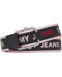 Tommy Hilfiger Reversible Logo Tape Webbing Synthetic Belt - Multicolor