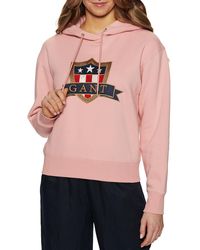 GANT Sweatshirt Archive Shield Rundhalspullover Met in het Roze gym en workout voor heren Sweaters Dames Kleding voor voor heren Kleding voor sport 