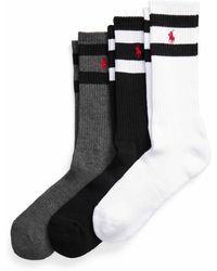 Polo Ralph Lauren Athletic Crew 3-Pack Fashion Socks - Schwarz