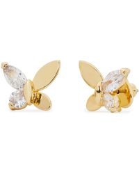 Kate Spade Earrings Social Butterfly Studs - Métallisé