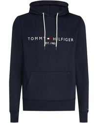 Tommy Hilfiger Pullover con Cappuccio Core Tommy Logo - Blu