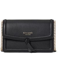 Kate Spade Knott Pebbled Leather Flap Crossbody Handbag - Black