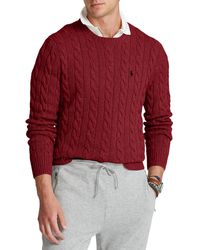 Polo Ralph Lauren Cable-knit Cotton Sweater in Black for Men - Lyst