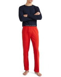Tommy Hilfiger Pigiami Cn Pant & Long Sleeve Jersey Print Set - Rosso