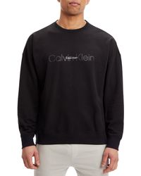 Calvin Klein Embossed Icon Loungewear Top - Black