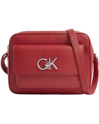 Calvin Klein Re-lock With Flap Handbag - Rood