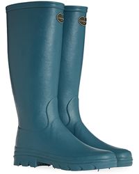 Le Chameau Iris Jersey Lined Wellington Boots - Blue