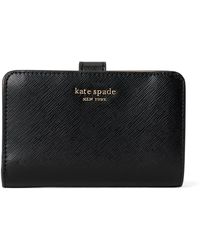 Kate Spade Spencer Saffiano Leather Compact Tasje - Zwart