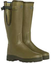 Le Chameau Vierzonord Xl Calf Fitting Neoprene Wellington Boots - Green