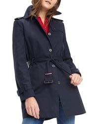 Tommy Hilfiger Heritage Single Breasted Trench Coat - Blue