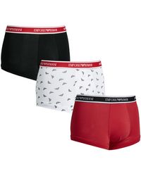 Emporio Armani 3 Pack Trunk Boxershorts - Rood