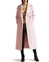 Ted Baker Marlei Full Length Pea Coat Jacket - Pink