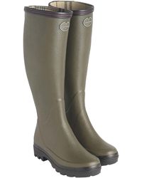 Le Chameau Giverny Jersey Lined Wellington Boots - Green