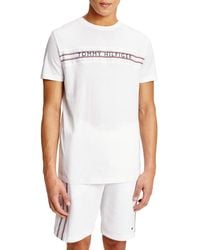 Tommy Hilfiger Crew Neck Short Sleeve Print Loungewear - Wit