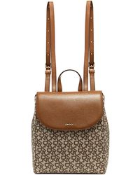 DKNY Bryant Flap Backpack Handbag - Brown