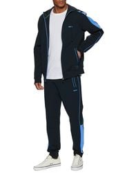 Mens Clothing Activewear BOSS by HUGO BOSS Panel Tracksuit in Blue for Men gym and workout clothes Tracksuits and sweat suits 