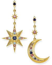 Thomas Sabo Royalty Star And Moon Earrings - Metallic