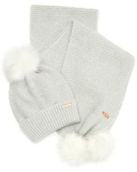 Barbour Sparkle Beanie And Scarf Gift Set - White