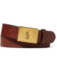 Cintura con fibbiaPolo Ralph Lauren in Pelle da Uomo colore Marrone Uomo Accessori da Cinture da 