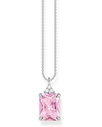 Thomas Sabo Heritage Pink Sparkling Pendant Necklace - Roze