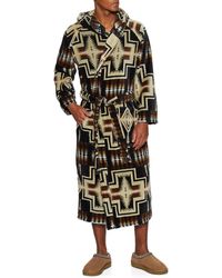 robe dresses and bathrobes Pendleton Wool Jacquard Robe in Black Womens Clothing Nightwear and sleepwear Robes Save 20% 