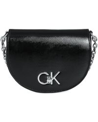 Calvin Klein Re-lock Mini Saffiano Handbag - Zwart