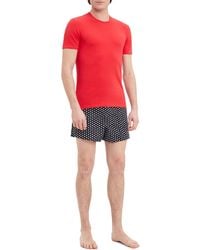 Calvin Klein Short Sleeve Boxer Set Pyjama - Rood