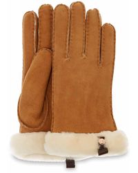 UGG Shorty Leather Trim Handschoenen - Bruin