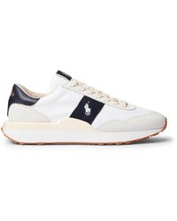 Polo Ralph Lauren Sneakers Van Leermix Met Labeldetails - Wit