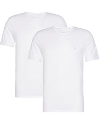 Calvin Klein T-Shirt a Manica Corta Core 2 Pack Crew Neck - Bianco
