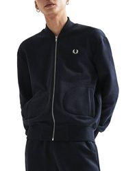 Fred Perry Loopback Bomber Neck Jas - Blauw