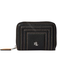 Borsellino Oval Zip Continental Wallet di Lauren by Ralph Lauren in Nero Donna Accessori da Portafogli e portatessere da 