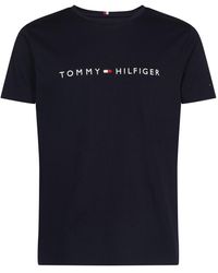 Tommy Hilfiger Core Tommy Logo T-shirt Korte Mouwen - Blauw