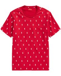 Polo Ralph Lauren Signature Pony Short Sleeve Loungewear Tops - Red