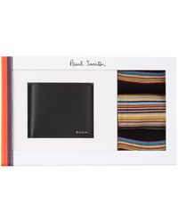 Paul Smith Leather Black And Multicolor Pivot Card Holder for Men 