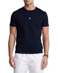 Polo Ralph Lauren Custom Slim Fit Jersey T-shirt Korte Mouwen - Blauw