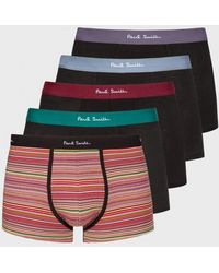 Paul Smith - 5-Pack Organic Cotton Signature Stripe Mixed Boxer Briefs - Lyst