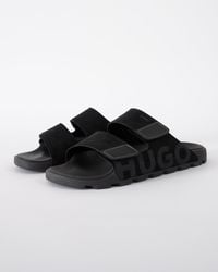 HUGO - Evander Faux-Suede Lides With Logo Detailing - Lyst