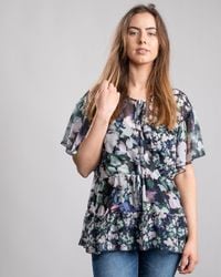 French Connection - Dreda Georgette Wrap Top - Lyst