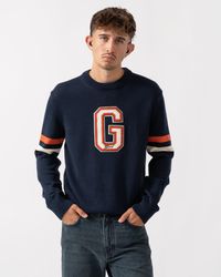 GANT - Graphic Badge Crew Neck Jumper - Lyst