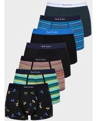 Paul Smith - 7-Pack Striped/Plain/Patterned Trunks With Signature Logo Waistband - Lyst