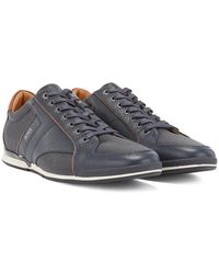 BOSS by HUGO BOSS Boss Saturn Lowp White Leather Trainers for Men - Lyst