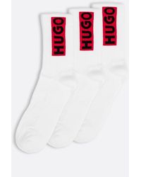 HUGO - 3 Pack Qs Logo Design Combed Cotton Socks - Lyst